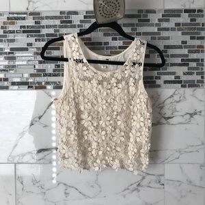 Floral crop tank top